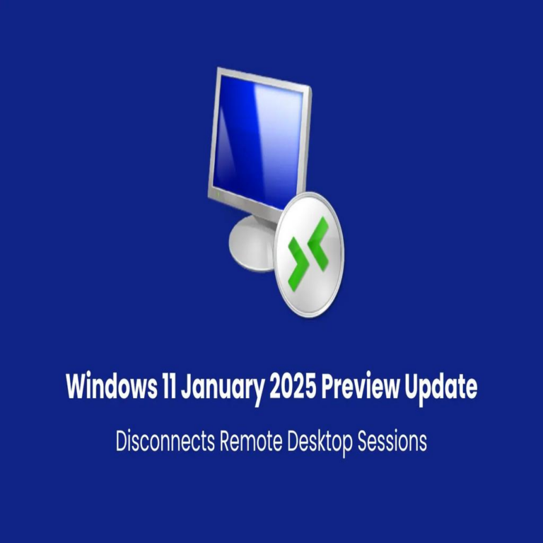 Actualización preliminar de enero 2025 para Windows 11 interrumpe sesiones de Escritorio remoto