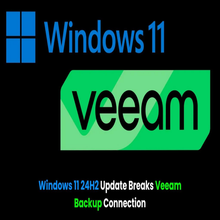 La actualización 24H2 de Windows 11 interrumpe la conexión con el servidor de respaldo Veeam.