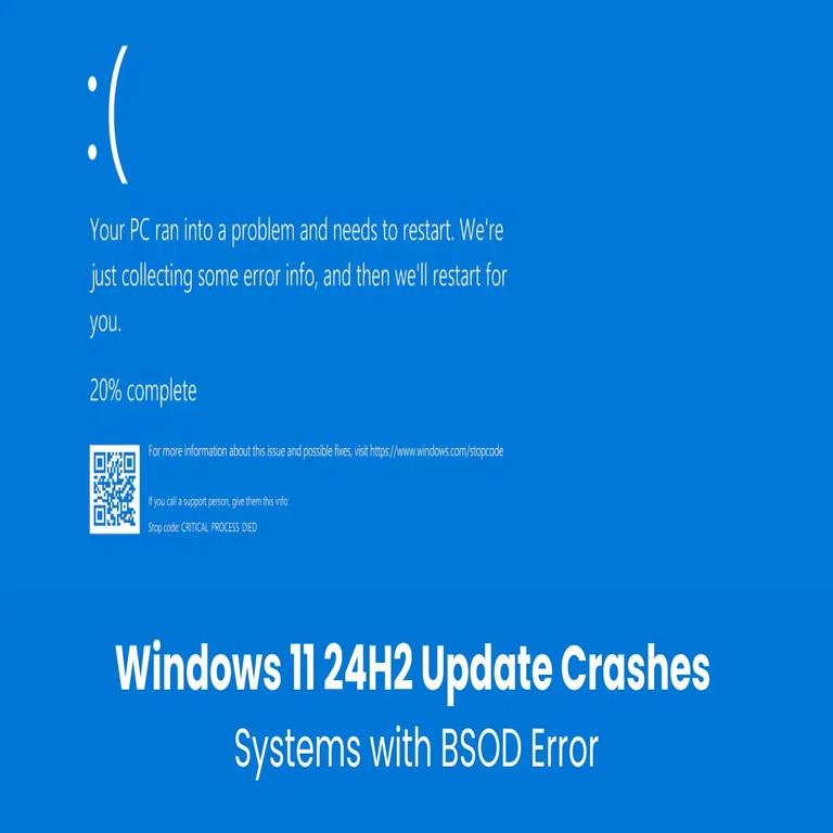 Error de pantalla azul provocado por fallo en la actualización 24H2 de Windows 11