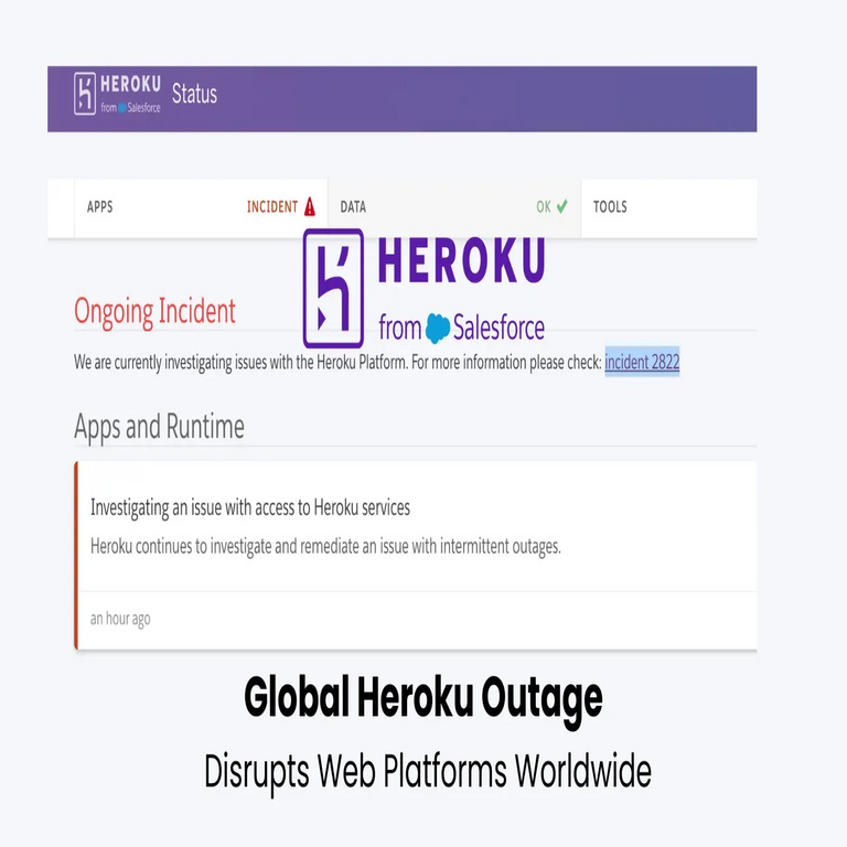 Interrupción global de Heroku afecta plataformas web a nivel mundial.