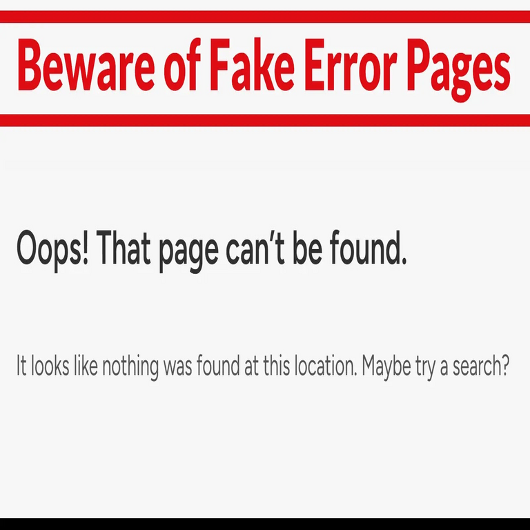 Precaución ante páginas de error falsas que distribuyen malware específico para sistemas Linux y Windows.
