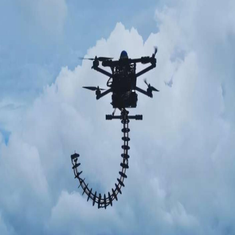 El innovador dron diseñado para asistir a equipos de emergencia: incorpora una estructura similar a una trompa para manipular objetos y operar en entornos de alta complejidad.