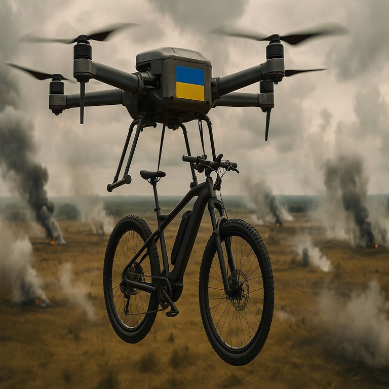 Ucrania realiza el rescate de un soldado atrapado mediante el suministro de una bicicleta por dron.
