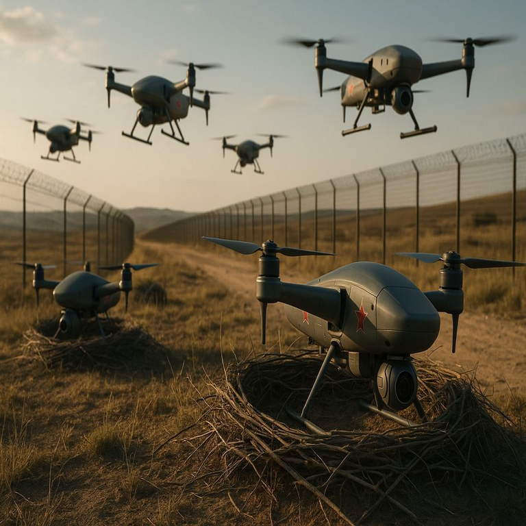 Rusia incrementa su capacidad militar mediante el despliegue de un sistema de drones autónomos con inteligencia artificial para la vigilancia del frente de combate.
