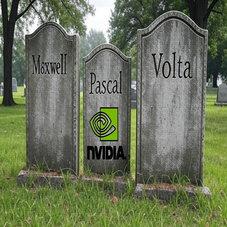 Nvidia finaliza el soporte para sus arquitecturas de GPU Maxwell, Pascal y Volta, declarando el fin de su ciclo de vida útil.