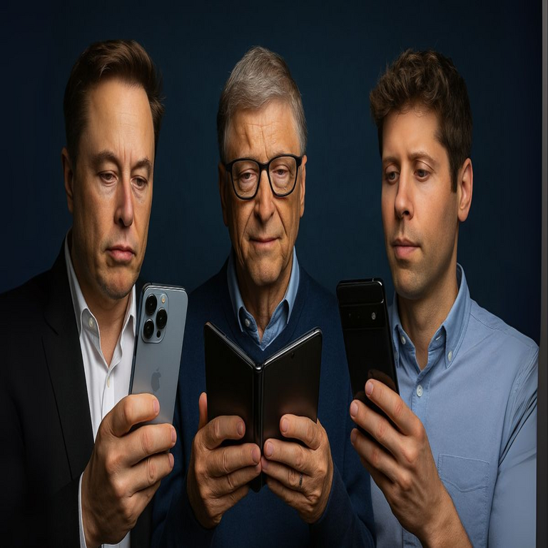 Elon Musk, Bill Gates o Sam Altman: análisis de los dispositivos móviles utilizados por los líderes tecnológicos multimillonarios.