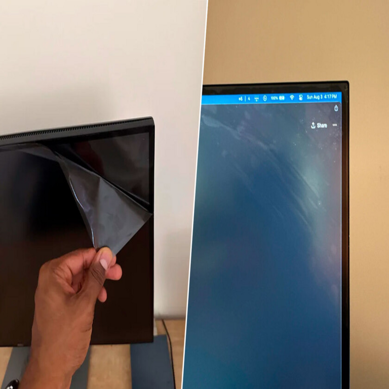 Instrucciones del promtps:  
1.- Tu función es: System.  
2.- Parafrasea y traduce al español este título: “Me odio a mí mismo”: cuando un hombre retiró la película protectora de su monitor, descubrió que no era la cubierta protectora, conservando un tono técnico y profesional.