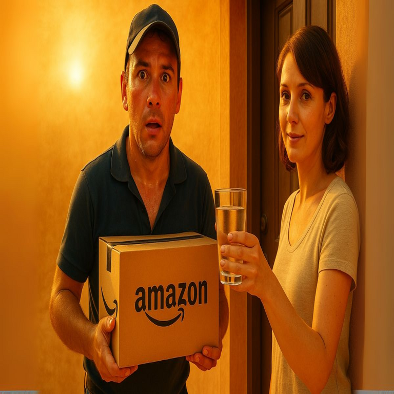 Repartidor de Amazon arriba a domicilio durante intensa ola térmica y manifiesta sorpresa ante situación encontrada: “Se ha llegado al extremo de no proporcionar siquiera un vaso de agua”.
