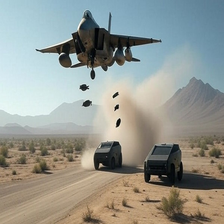 La Fuerza Aérea de los Estados Unidos adquiere dos vehículos Cybertruck con el propósito de someterlos a pruebas de bombardeo.