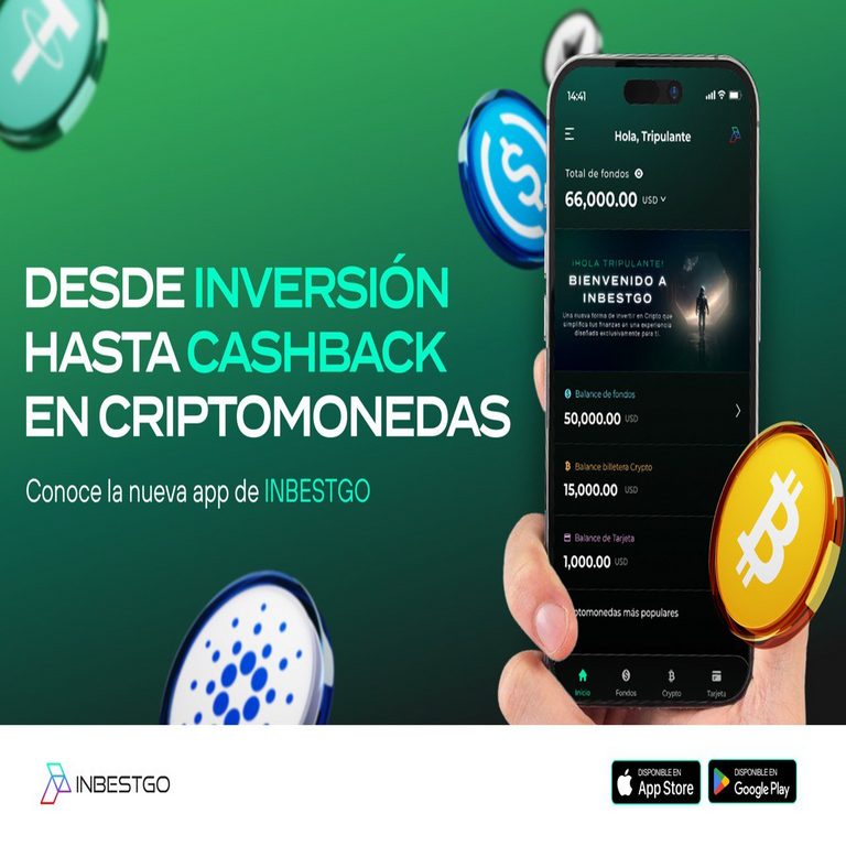 Desde inversiones hasta reembolsos en criptomonedas, descubre la nueva aplicación de INBESTGO.