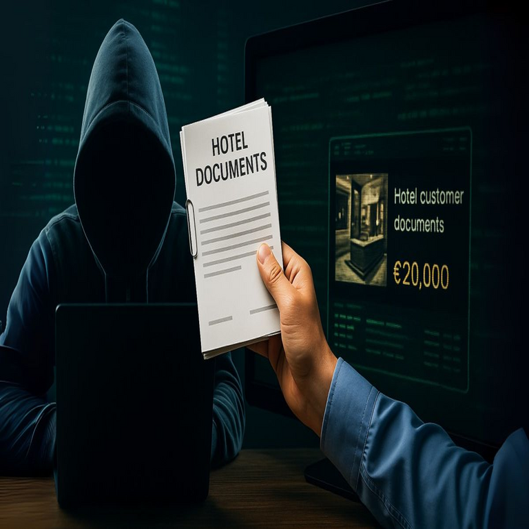 Ciberdelincuentes comprometen la seguridad de hoteles y comercializan datos de clientes en la dark web por un valor de 20.000 euros.