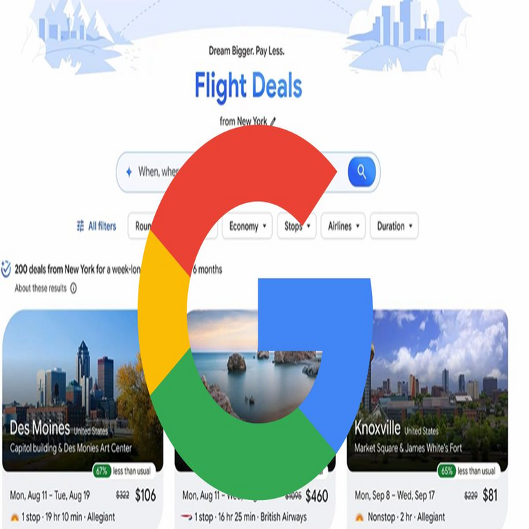 Google presenta Flight Deals: ahora es posible buscar vuelos mediante inteligencia artificial y procesamiento de lenguaje natural.