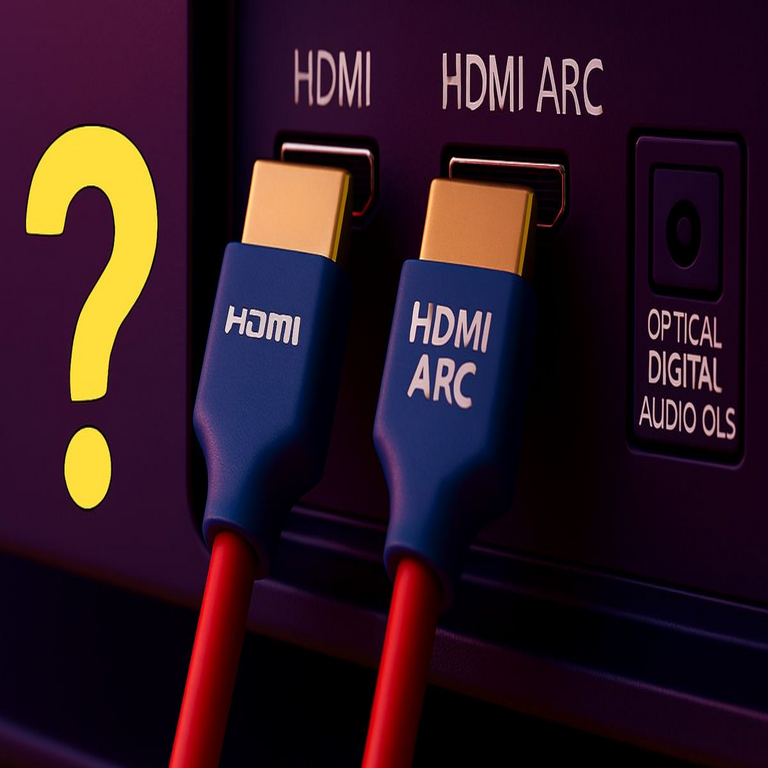 La distinción entre un puerto HDMI convencional y un puerto HDMI ARC.