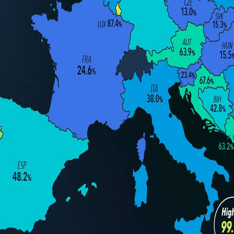 Producción de electricidad de origen renovable por país, representada en un mapa gráfico.