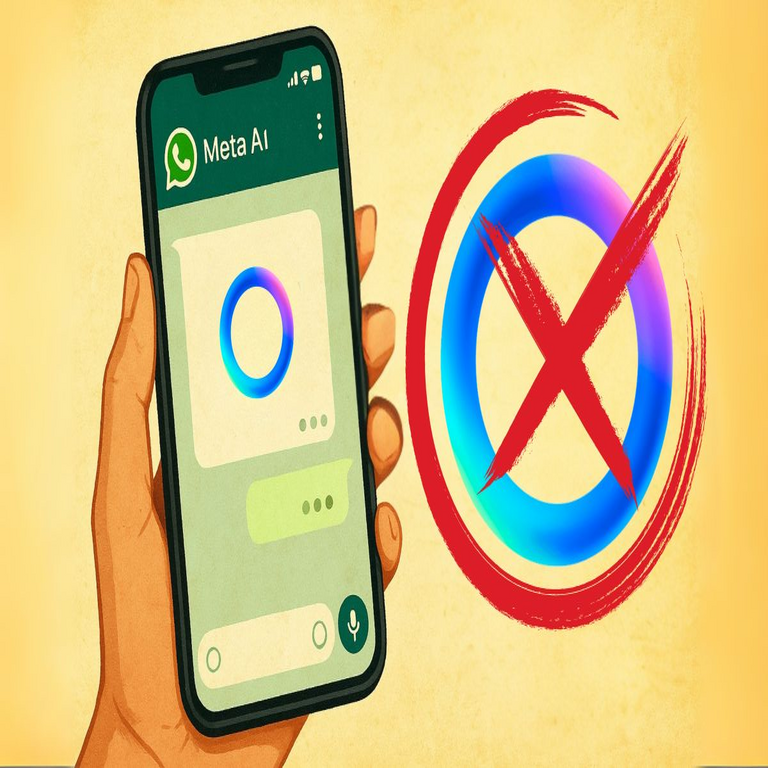 Procedimiento para desactivar la integración de Meta AI y eliminar el indicador circular azul en WhatsApp.