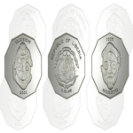 Monedas de colección con imágenes de ilusión óptica.