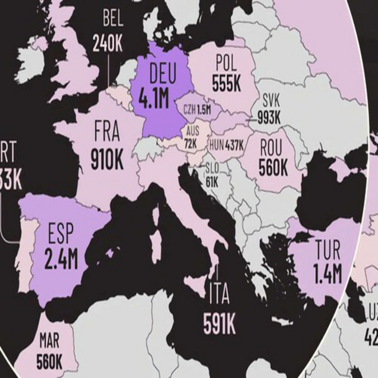 Los principales países productores de vehículos, representados en un mapa revelador que evidencia el predominio de la industria automotriz asiática.