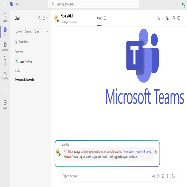 Microsoft Teams implementa alertas automáticas para enlaces maliciosos.