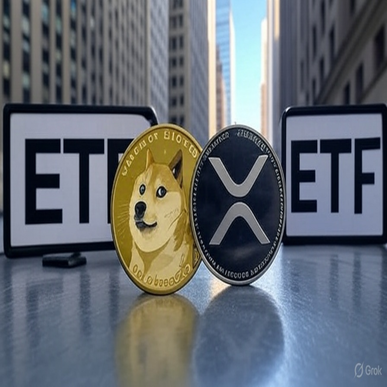 XRP y DOGE fueron listados hoy en la bolsa de valores de Estados Unidos.