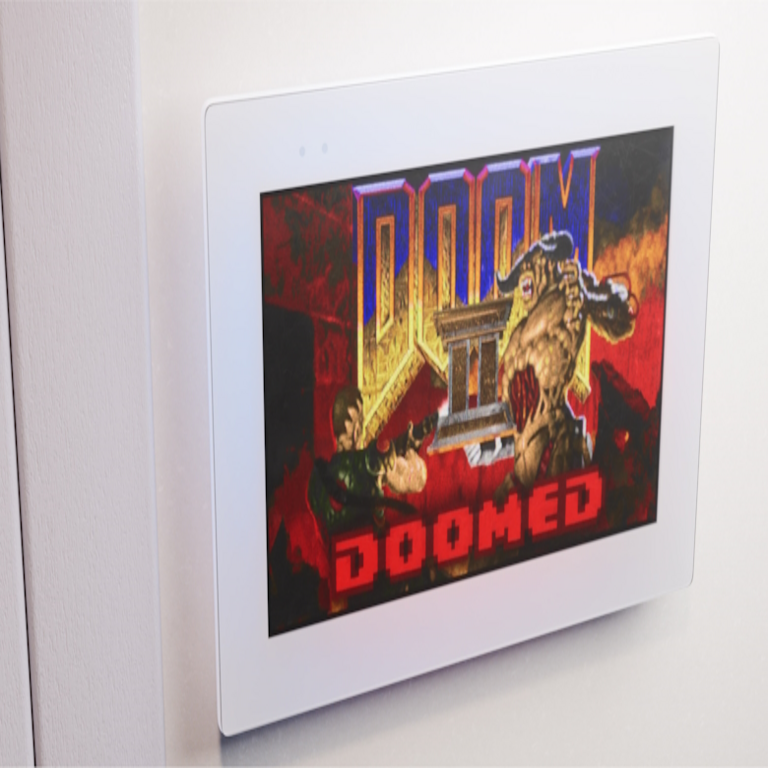 Ejecutando Doom en un portero automático mediante la explotación de una vulnerabilidad.