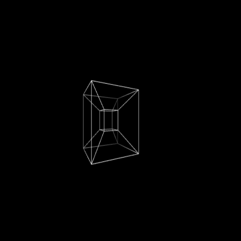 Representación del espacio tetradimensional en un plano bidimensional.