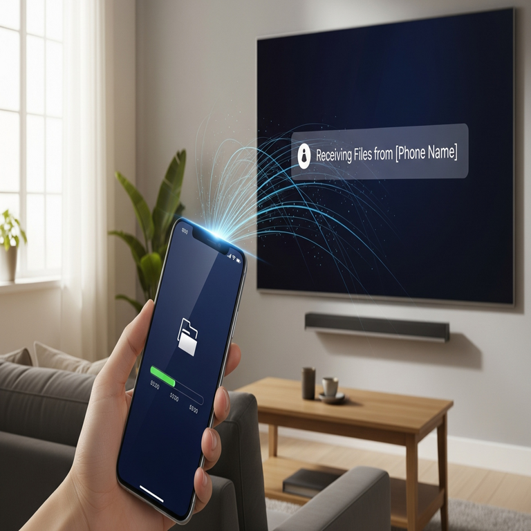 Método para transferir archivos desde el dispositivo móvil a un Smart TV con sistema Android o Google TV en solo segundos.