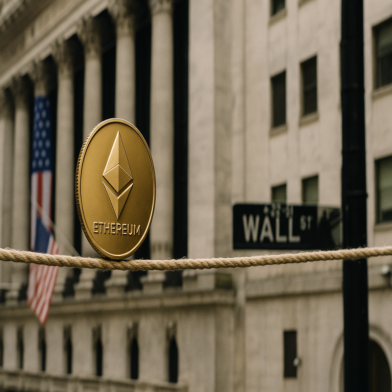 La relación precaria entre Ethereum y Wall Street, suspendida en un equilibrio inestable.