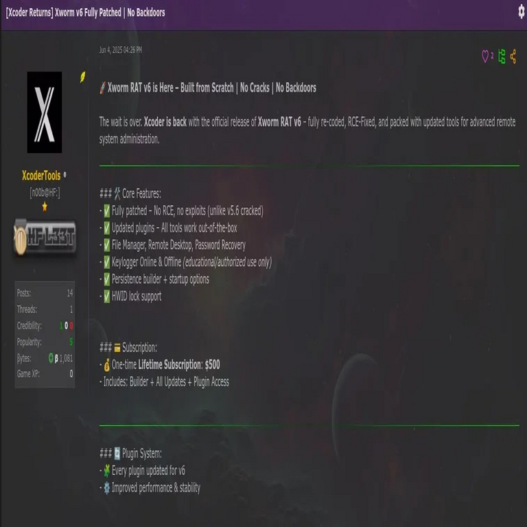 Nueva variante de XWorm V6 inyecta código malicioso en un programa legítimo de Windows