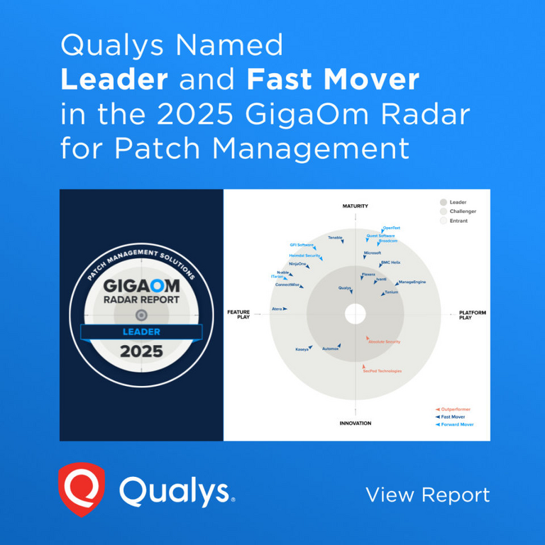 Qualys es reconocida como líder en el Radar GigaOM 2025 para Soluciones de Gestión de Parches.