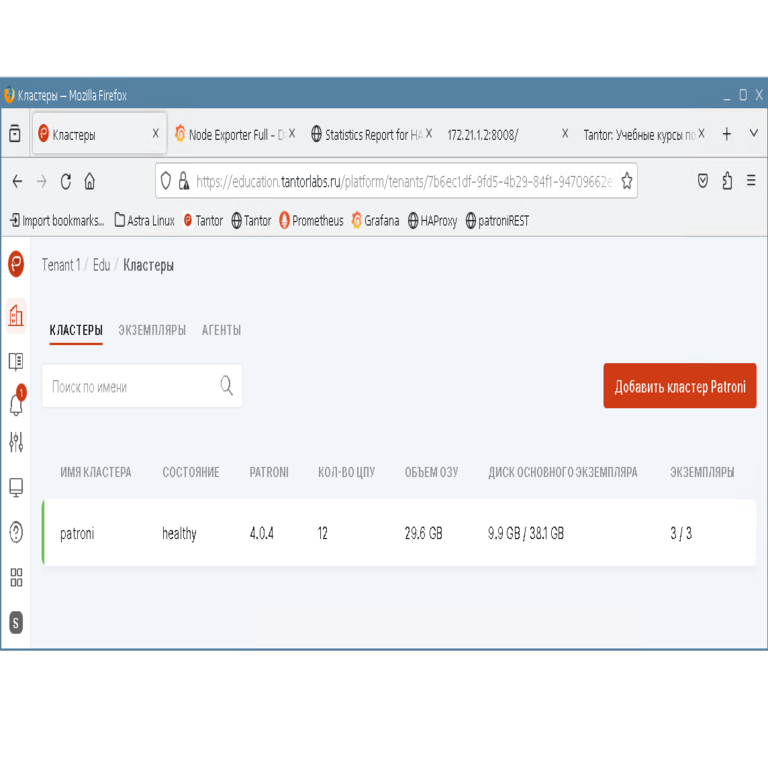 Clúster de Patroni en contenedores Docker