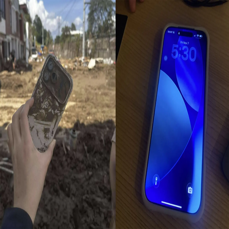 Un iPhone resiste tres días sumergido en el lodo tras un tifón, con un antiguo MacBook como el dispositivo clave en su salvación.
