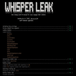 Nuevo kit de herramientas Whisper Leak expone prompts de usuarios a agentes de IA populares dentro del tráfico encriptado.