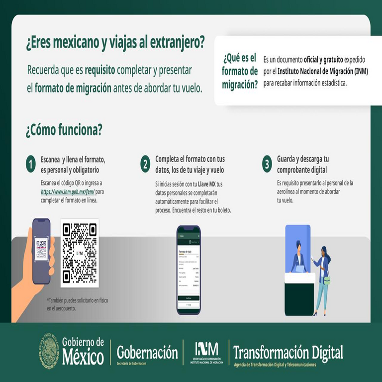 En México, el Instituto Nacional de Migración (INM) presenta un formulario digital destinado a mexicanos que salen del territorio nacional, con el enlace correspondiente y los pasos detallados para su llenado. En México, el Instituto Nacional de Migración (INM) presenta un formulario digital destinado a mexicanos que salen del territorio nacional, con el enlace correspondiente y los pasos detallados para su llenado.
