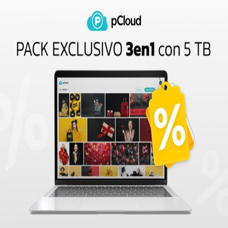 Oferta de Black Friday de pCloud: 5 TB de almacenamiento en la nube de por vida con un descuento del 60%. Oferta de Black Friday de pCloud: 5 TB de almacenamiento en la nube de por vida con un descuento del 60%.