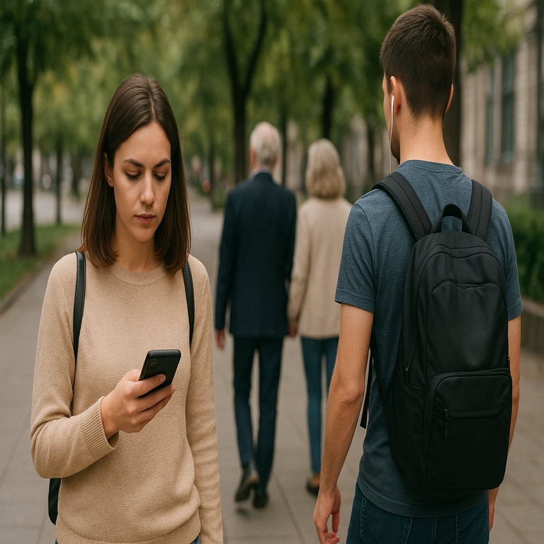 Interpretación del comportamiento de caminar sosteniendo el teléfono móvil en la mano, según la inteligencia artificial.