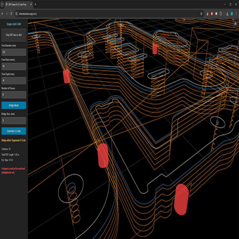 Generación de código G directamente en el navegador: cómo desarrollé un sistema CAM compacto con JavaScript y WebGL para evitar el uso de software CAD pesado.