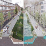 El sistema europeo para la mitigación de inundaciones: una ciudad esponja diseñada para absorber el agua y redirigirla sin riesgo de colapso.