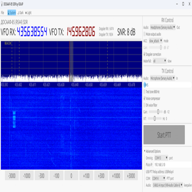 SDR autodesarrollado para el satélite RS44 SDR autodesarrollado para el satélite RS44