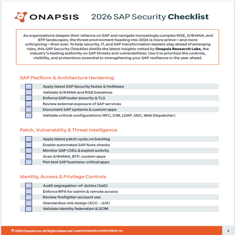 Lista de verificación de seguridad SAP 2026 Lista de verificación de seguridad SAP 2026