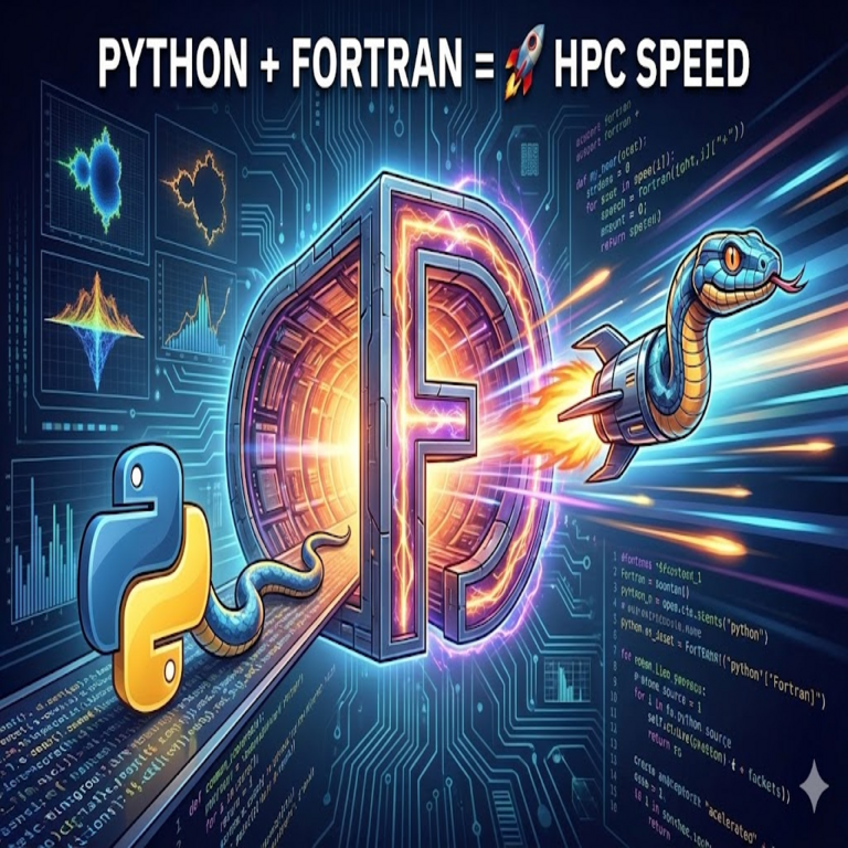 Python y Fortran: Cuando NumPy ya no basta y C++ aún genera temor. Aceleramos el código hasta 150 veces.