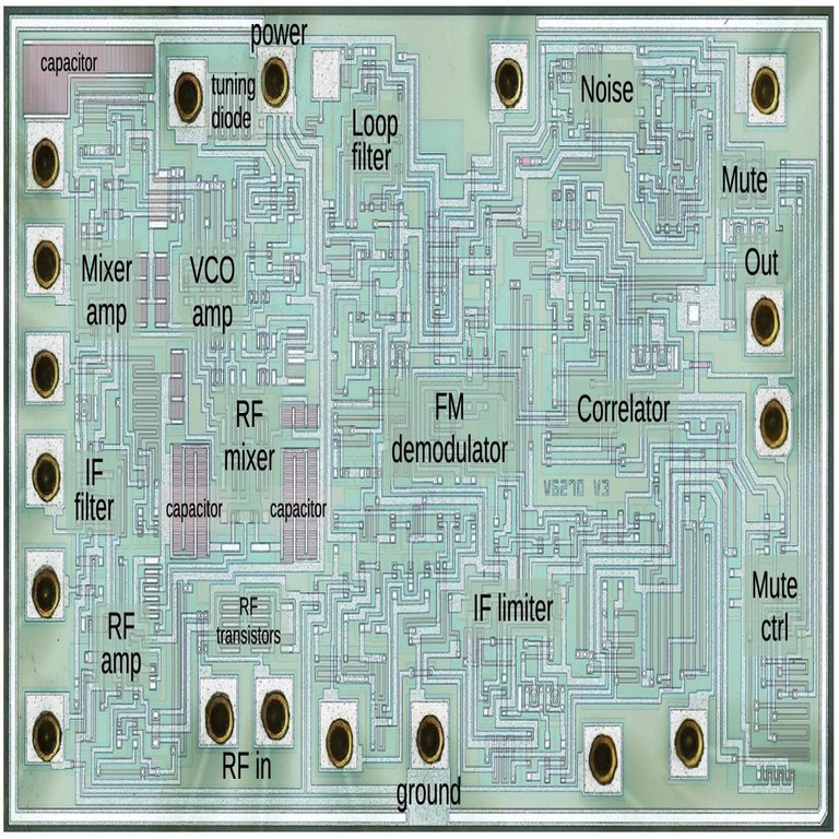 Cómo realizar la ingeniería inversa de un circuito integrado analógico: Receptor de radio FM TDA7000 Cómo realizar la ingeniería inversa de un circuito integrado analógico: Receptor de radio FM TDA7000