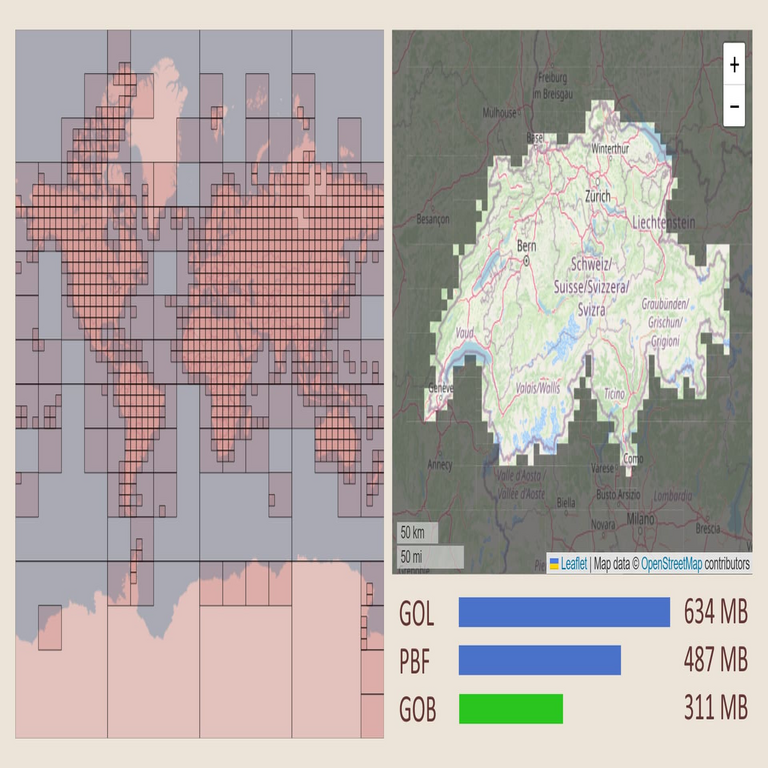 Se ha comprimido el mapa de Moscú hasta 93 MB mediante el nuevo formato de datos de OpenStreetMap.