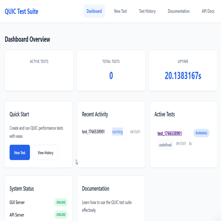 quic-test: evolución de una interfaz de línea de comandos a una plataforma de GUI web con API REST