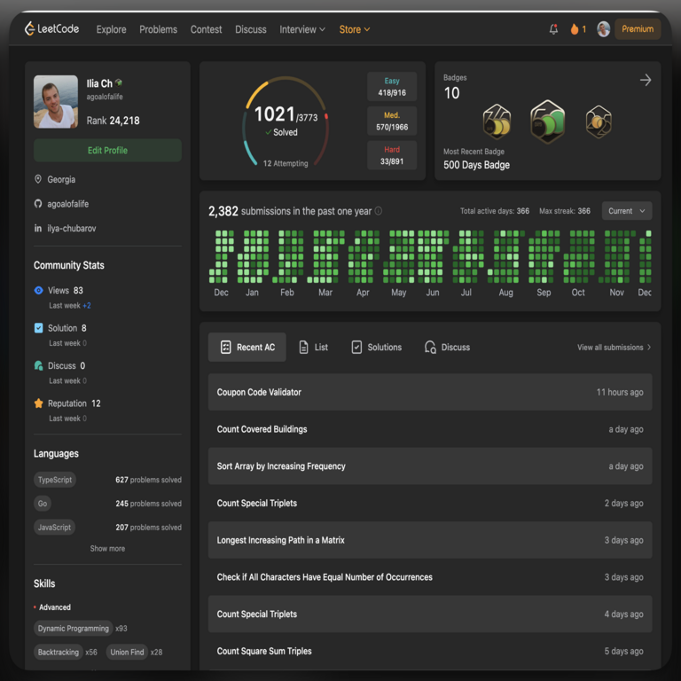Cómo resolví más de mil problemas en LeetCode durante dos años e invertí más de dos mil horas de mi vida en ello. Cómo resolví más de mil problemas en LeetCode durante dos años e invertí más de dos mil horas de mi vida en ello.