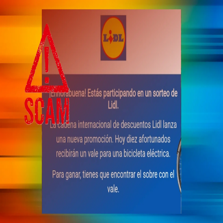 No, Lidl no está obsequiando bicicletas eléctricas: si recibes este mensaje, se trata de un fraude.