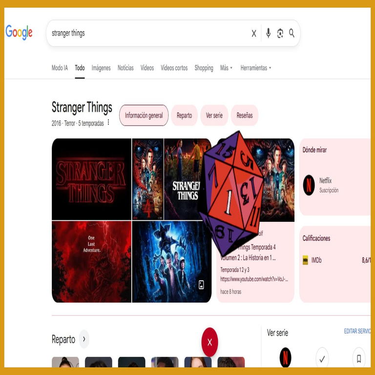 De esta forma se manifiesta el efecto oculto de Stranger Things que Google integró en su motor de búsqueda con motivo del cierre de la serie.