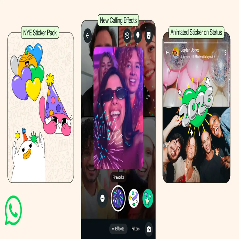 WhatsApp incorpora elementos festivos en su actualización más reciente, que presenta stickers animados y efectos de confeti para celebrar la llegada de 2026. WhatsApp incorpora elementos festivos en su actualización más reciente, que presenta stickers animados y efectos de confeti para celebrar la llegada de 2026.