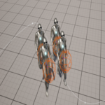 Movimiento individual y grupal de personajes no jugadores a lo largo de una curva arbitraria