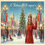 Cómo elaborar una tarjeta de felicitación navideña en el estilo de la URSS mediante una red neuronal: 30 prompts preparados para su uso.